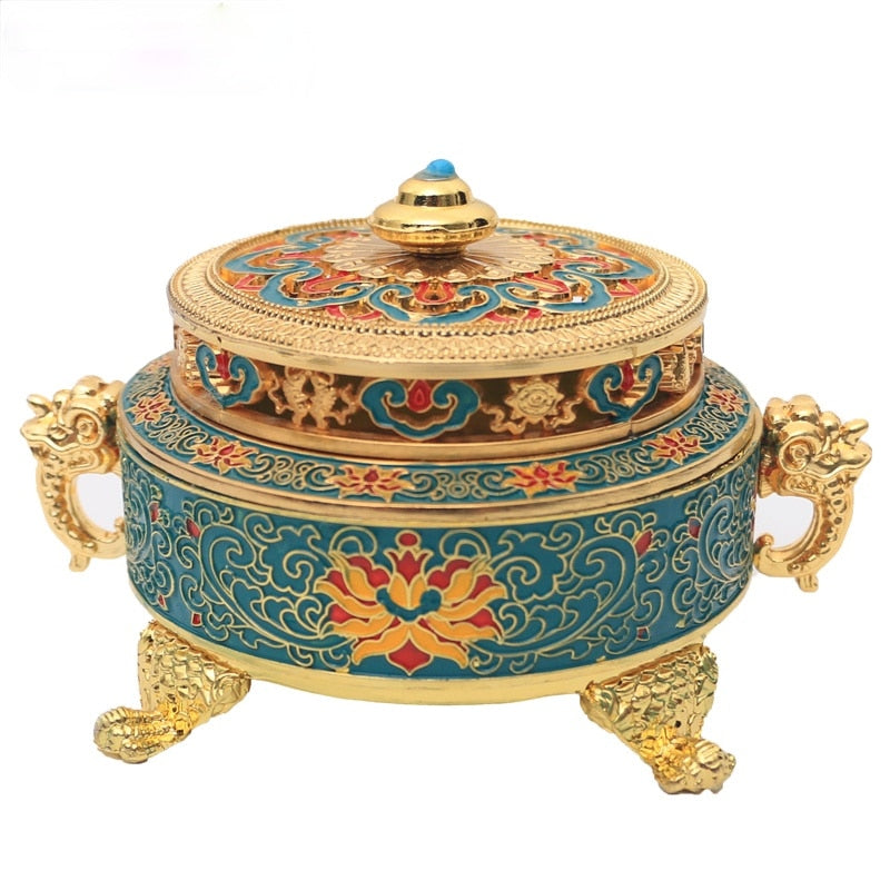 Enamel Lotus Incense Burner.