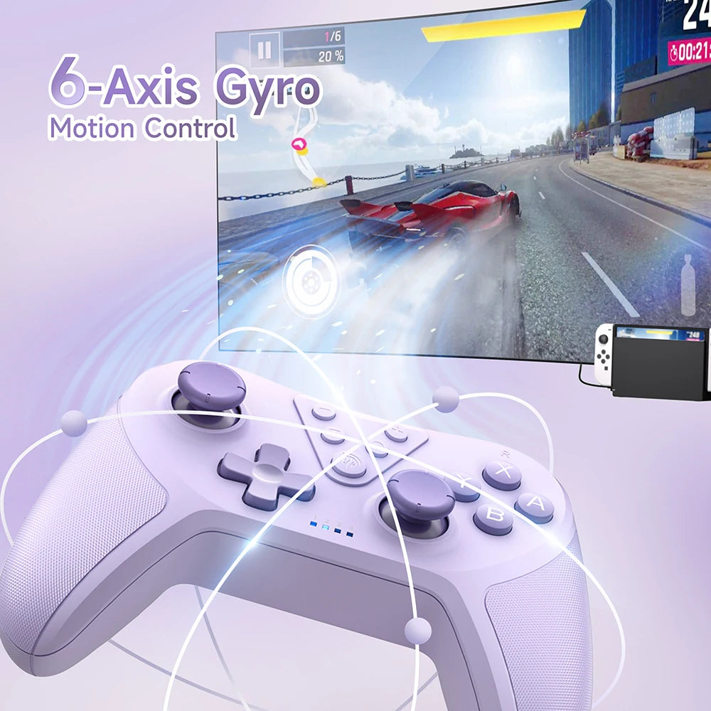 EasySMX T37 Wireless Gamepad, Bluetooth Gaming Controller for Nintendo Switch, PC, Steam Deck, 6 Axis Gyro Motion Control