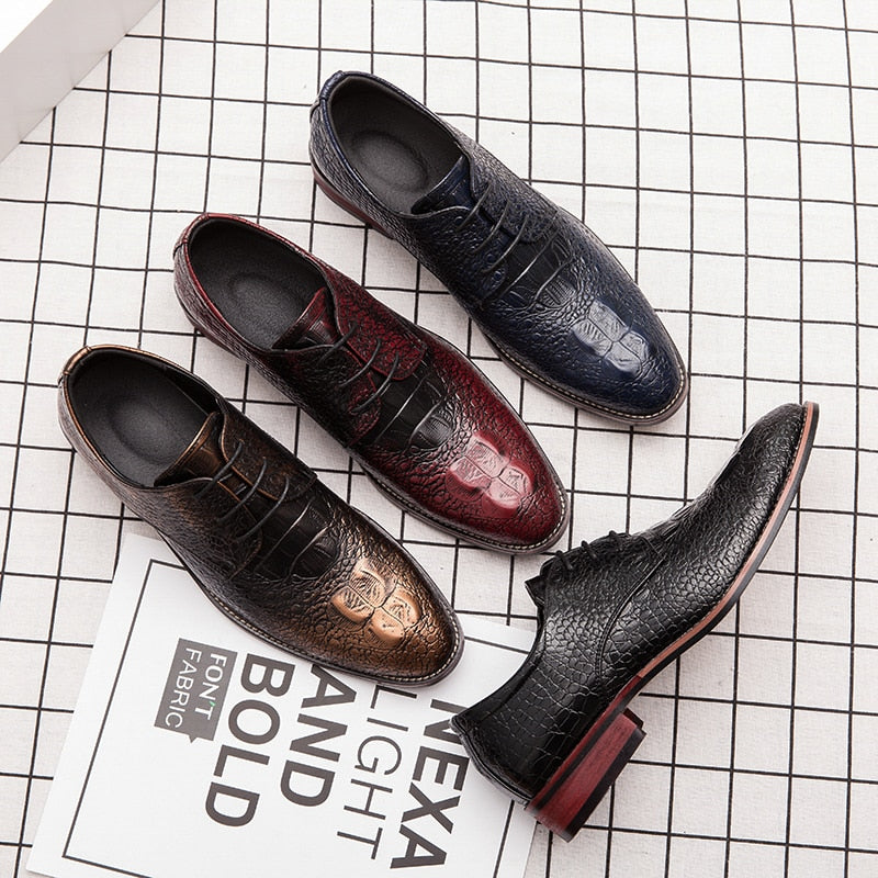 Men Casual Gold Leather Shoes