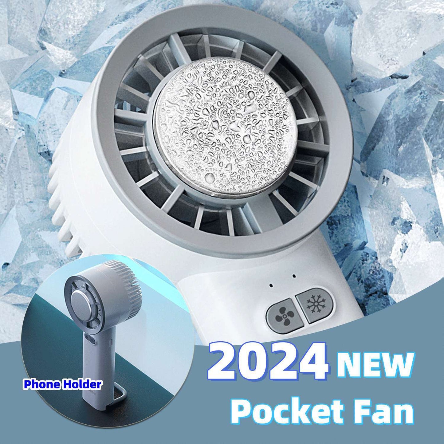 2024 Summer Gadget Handheld Turbo Jet Fan Mini Portable Ice Cold Fan .