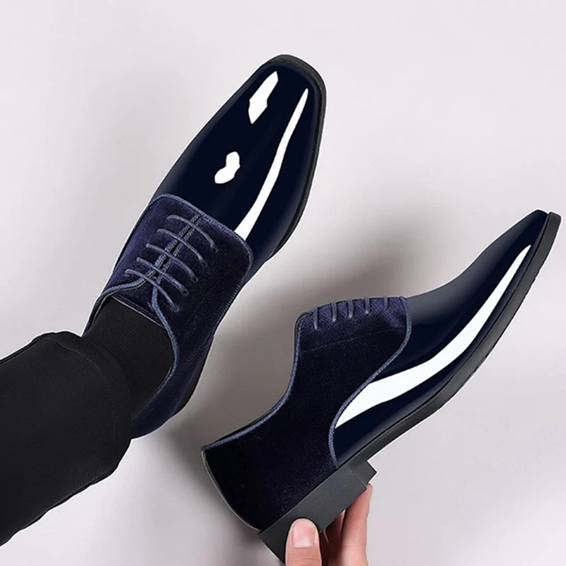 Leather Shoes for Men Casual Business Shoes Lace Up.