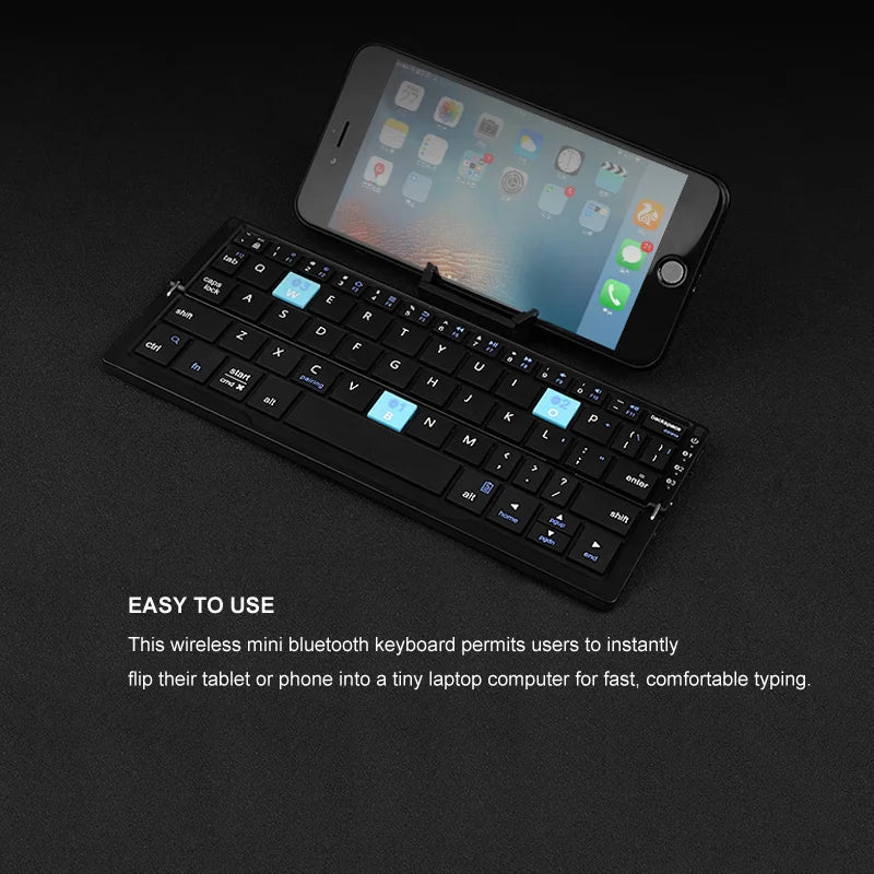 Bluetooth Keyboard Rechargeable With Stand For Phone