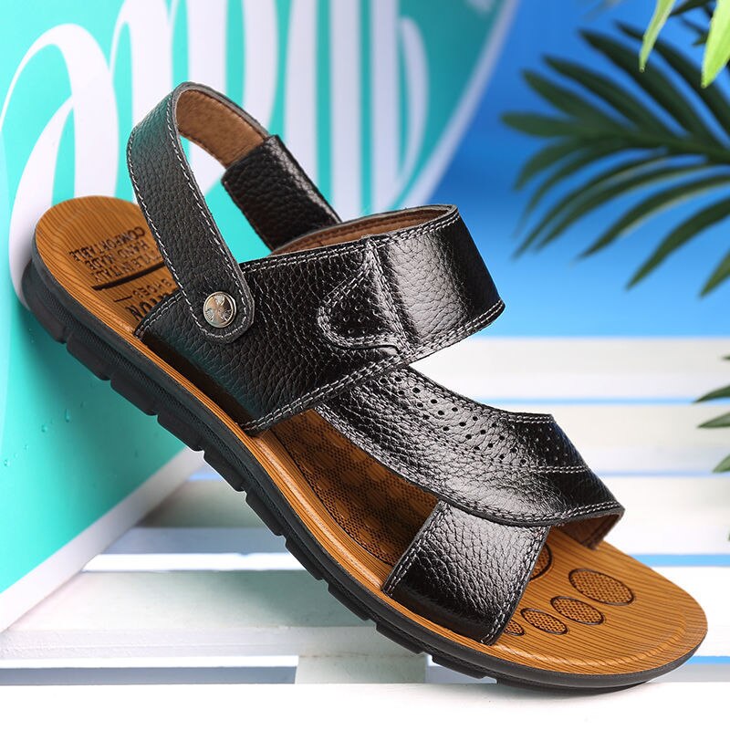 Leather Beach Sandals for Men