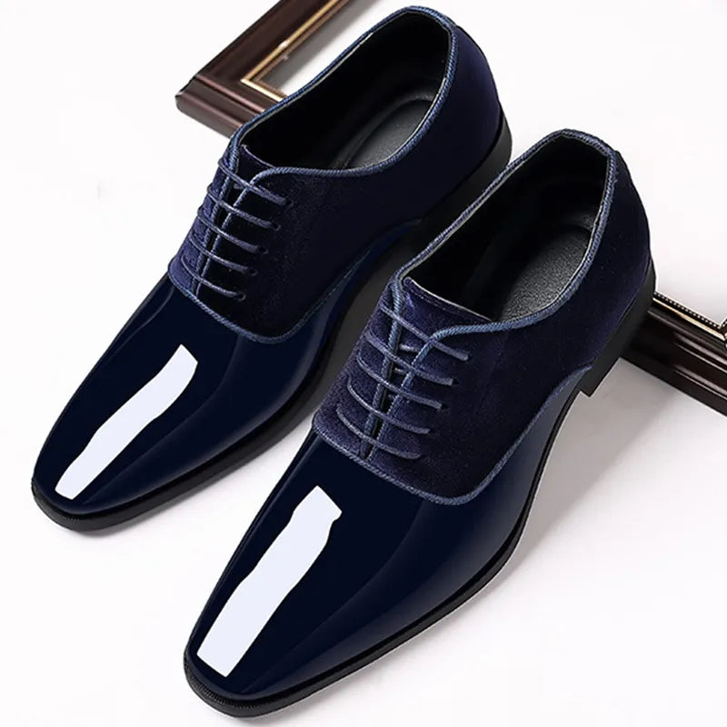 Leather Shoes for Men Casual Business Shoes Lace Up.