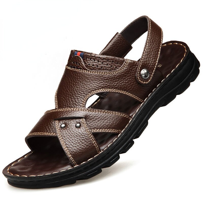 Leather Beach Sandals for Men