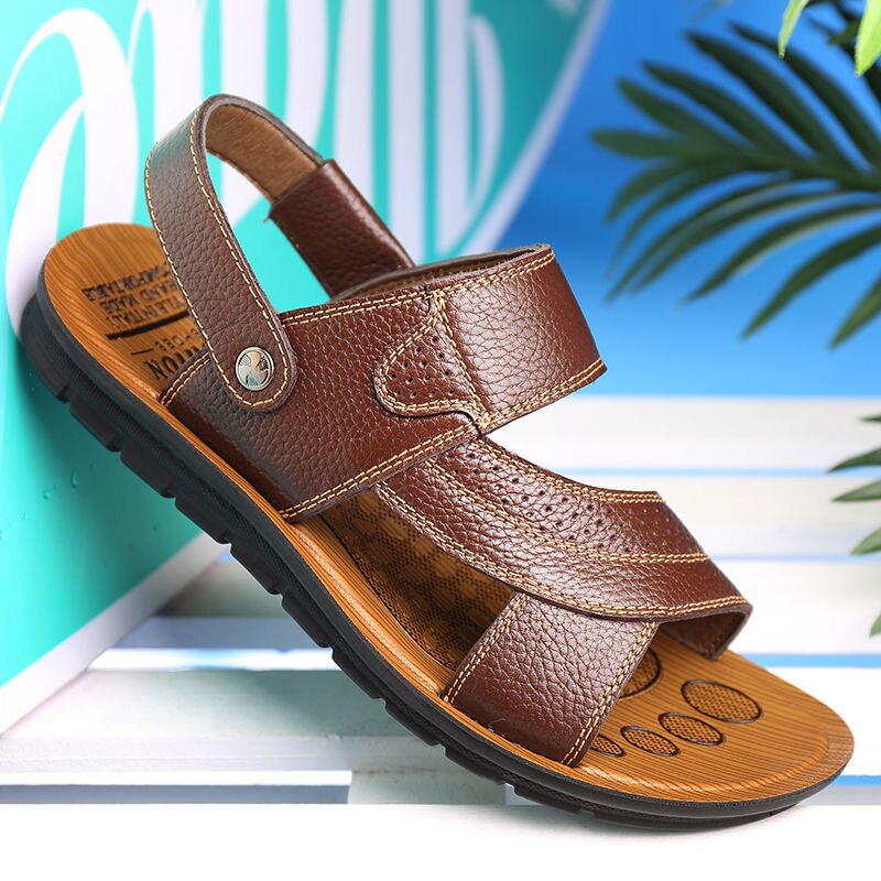 Leather Beach Sandals for Men