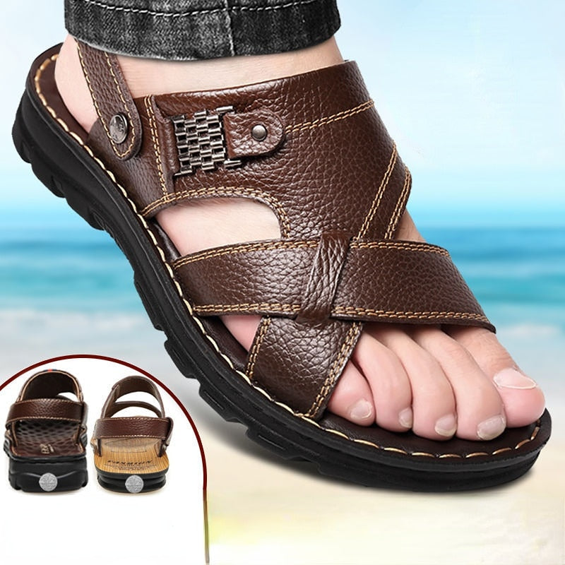 Leather Beach Sandals for Men